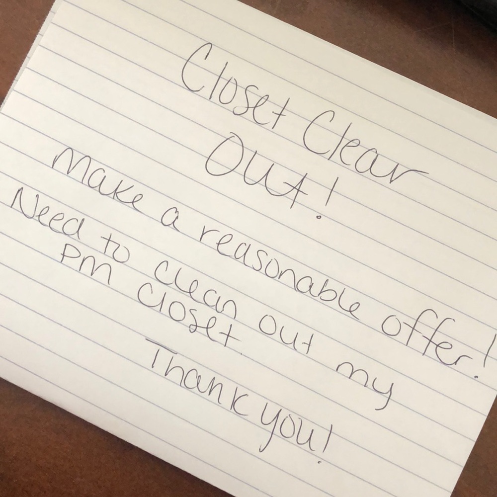 Closing my closet for awhile Sat morning!